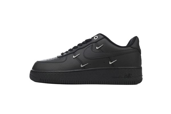 Nike Air Force 1 Low Black Silver Mini Swoosh HQ1180-001 Nike Air Force 1 Low Black Silver Mini Swoosh HQ1180-001