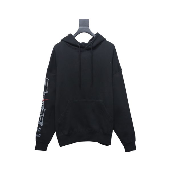 NIKE x SUPREME Nike SUP joint arm embroidered hooded sweatshirt