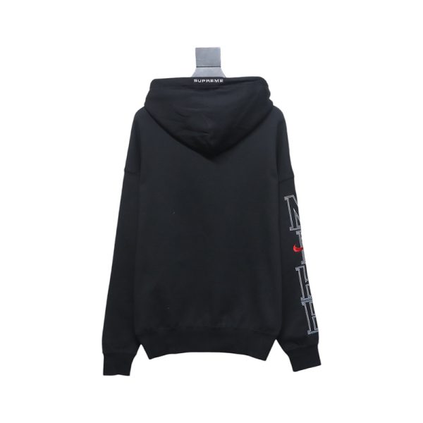 NIKE x SUPREME Nike SUP joint arm embroidered hooded sweatshirt