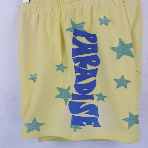Palm Angels 'Paradise' Cotton T-shirt & Shorts Set Yellow