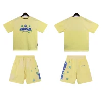 Palm Angels 'Paradise' Cotton T-shirt & Shorts Set Yellow