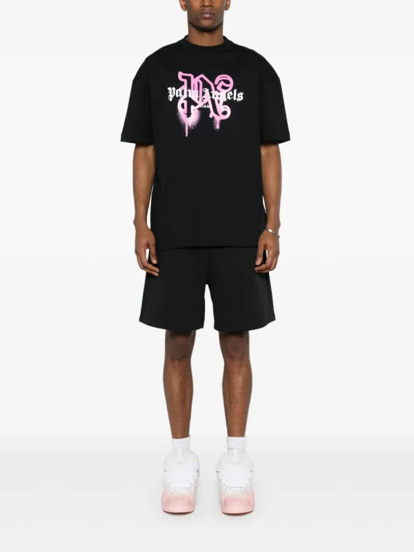 Palm Angels Miami Monogram Spray-print T-shirt