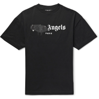 Palm Angels Paris Sprayed Logo T-Shirt 'Black/Black'