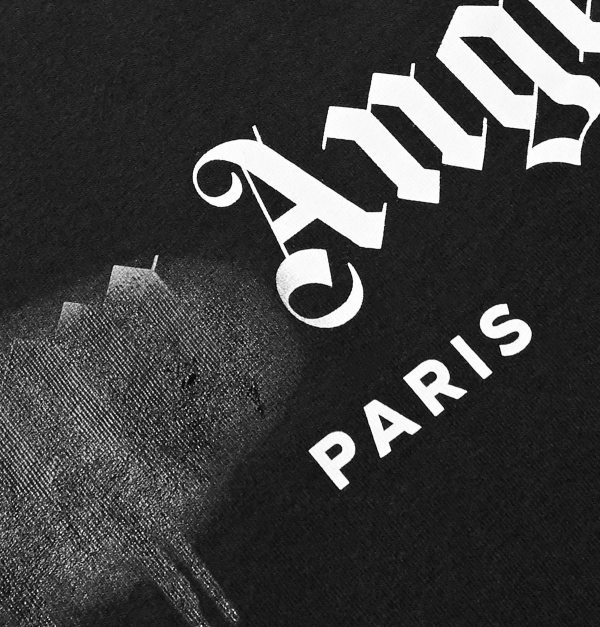 Palm Angels Paris Sprayed Logo T-Shirt 'Black/Black'