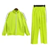 Palm Angels Zip-Up Classic Track Jacket & Pants Set Fluorescent Yellow Palm Angels Zip-Up Classic Track Jacket & Pants Set Fluorescent Yellow
