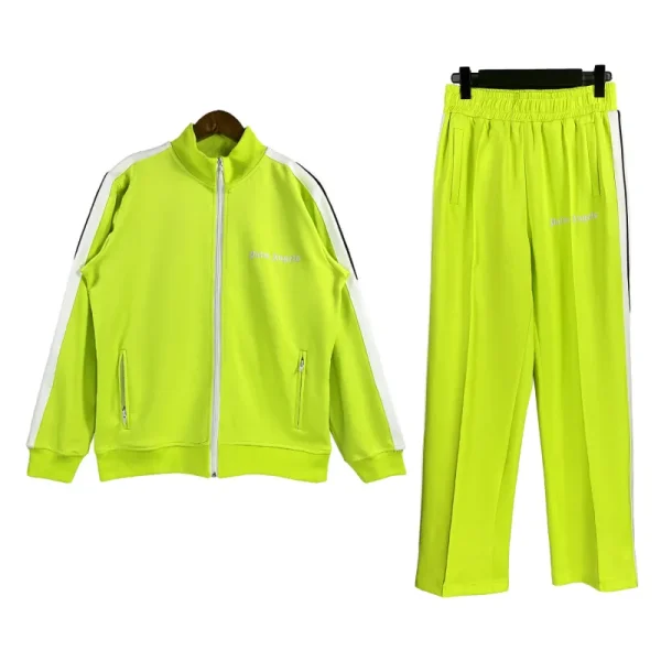 Palm Angels Zip-Up Classic Track Jacket & Pants Set Fluorescent Yellow Palm Angels Zip-Up Classic Track Jacket & Pants Set Fluorescent Yellow