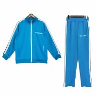 Palm Angels Zip-Up Classic Track Jacket & Pants Set Lake Blue Palm Angels Zip-Up Classic Track Jacket & Pants Set Lake Blue