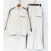 Palm Angels Zip-Up Classic Track Jacket & Pants Set White Palm Angels Zip-Up Classic Track Jacket & Pants Set White