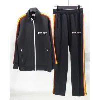 Palm Angels Zip-Up Striped Rainbow Classic Track Jacket & Pants Set Black Palm Angels Zip-Up Striped Rainbow Classic Track Jacket & Pants Set Black