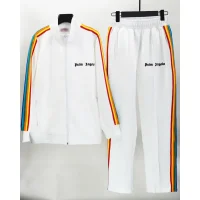 Palm Angels Zip-Up Striped Rainbow Classic Track Jacket & Pants Set White Palm Angels Zip-Up Striped Rainbow Classic Track Jacket & Pants Set White