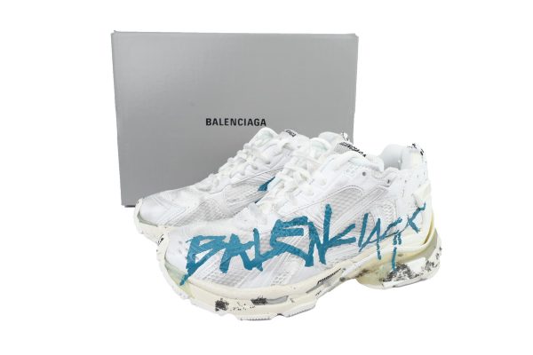 PK God Batch Balenciaga Runner Sneaker 'Graffiti - White Blue' 772774 W3RBQ 9040