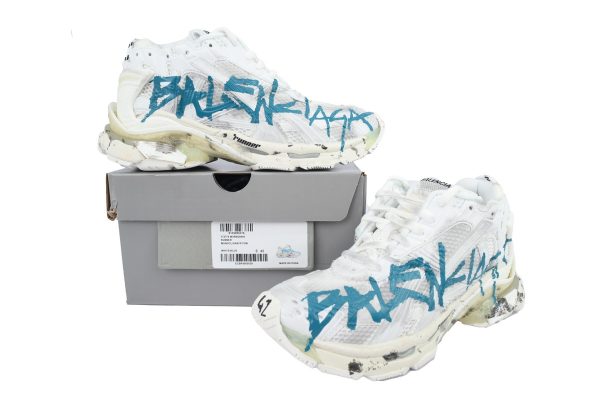 PK God Batch Balenciaga Runner Sneaker 'Graffiti - White Blue' 772774 W3RBQ 9040