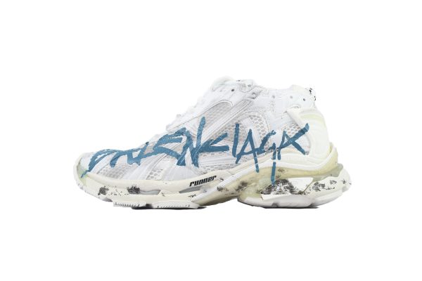 PK God Batch Balenciaga Runner Sneaker 'Graffiti - White Blue' 772774 W3RBQ 9040