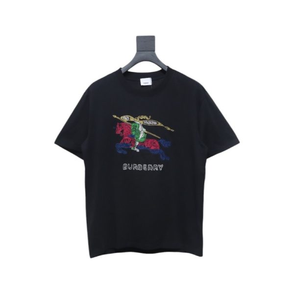 PK God Batch Burberry Colorful knight horse logo print short sleeves PK God Batch Burberry Colorful knight horse logo print short sleeves