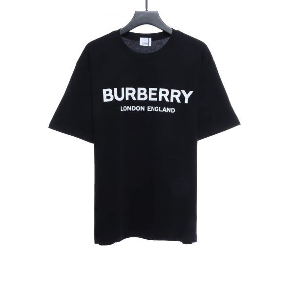 PK God Batch Burberry Logo Print Short Sleeve Black PK God Batch Burberry Logo Print Short Sleeve Black