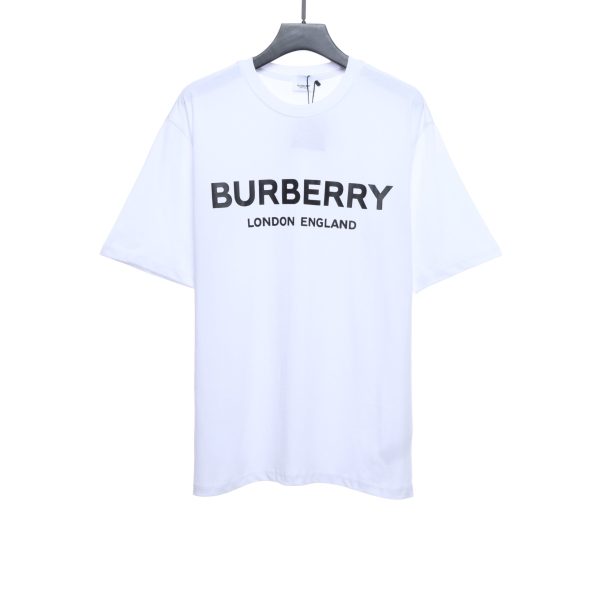 PK God Batch Burberry Logo Print Short Sleeve White PK God Batch Burberry Logo Print Short Sleeve White
