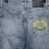 PK God Batch Burberry wheat ear embroidered jeans