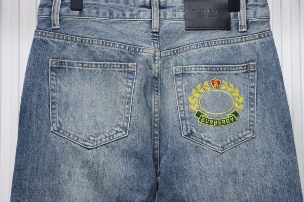 PK God Batch Burberry wheat ear embroidered jeans