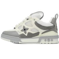 PK God Batch LOUIS VUITTON Leather lace up Fashionable Board Shoes White Gray 1ACQP4 PK God Batch LOUIS VUITTON Leather lace up Fashionable Board Shoes White Gray 1ACQP4