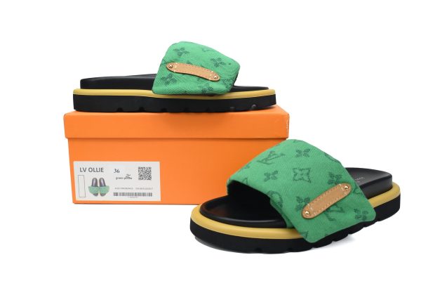 PK God Batch LOUIS VUITTON Pool Pillow Comfort Green denim with yellow label