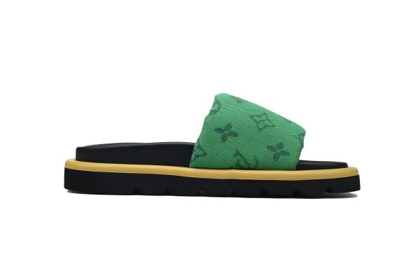 PK God Batch LOUIS VUITTON Pool Pillow Comfort Green denim with yellow label