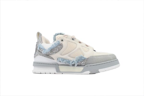 PK God Batch Louis Vuitton Skate Horse Hair Gray White Diamond