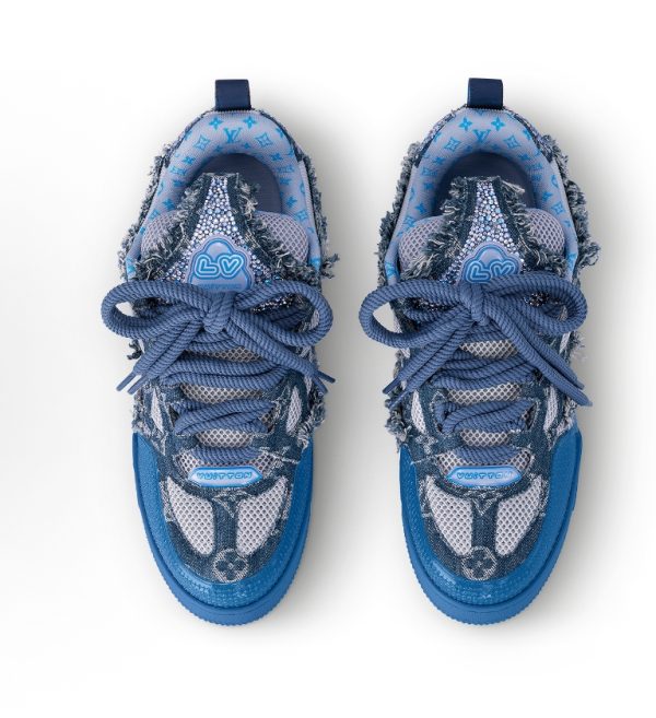 PK God Batch Louis Vuitton Skate Trainer Blue Swarovski Monogram