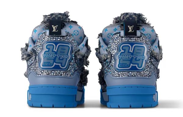 PK God Batch Louis Vuitton Skate Trainer Blue Swarovski Monogram