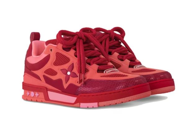 PK God Batch Louis Vuitton Skate Trainer Red Orange