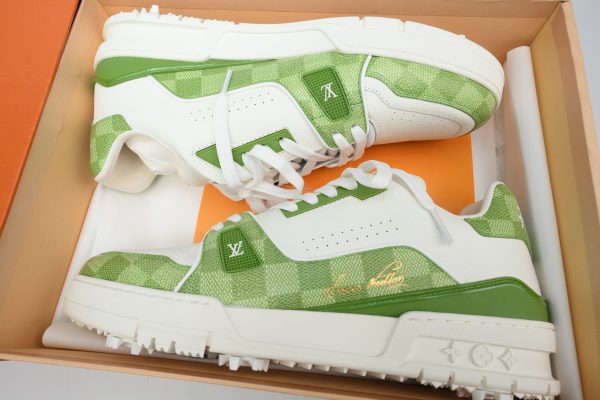PK God Batch LOUIS VUITTON Trainer Golf Checkerboard Green