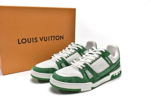 PK God Batch LOUIS VUITTON Trainer Green Cloth Surface VL1201