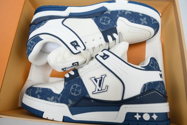 PK God Batch LOUIS VUITTON Trainer White and blue denim