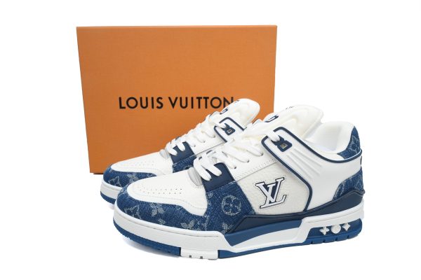PK God Batch LOUIS VUITTON Trainer White and blue denim