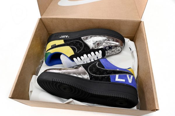 PK God Batch LOUIS VUITTON x Nike Air Force 1 Silver Yellow 1A9VCH