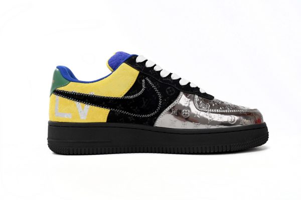 PK God Batch LOUIS VUITTON x Nike Air Force 1 Silver Yellow 1A9VCH