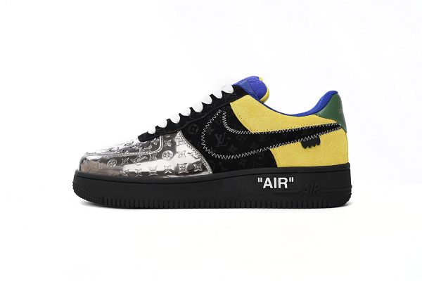 PK God Batch LOUIS VUITTON x Nike Air Force 1 Silver Yellow 1A9VCH