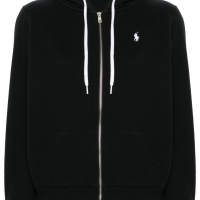 Polo Ralph Lauren Men's Double Knit Full-Zip Hoodie Sweatshirt Black and White