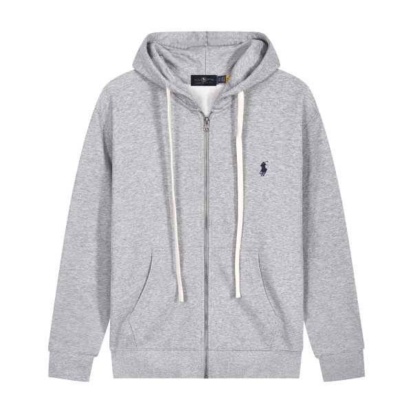Polo Ralph Lauren Men's Double Knit Full-Zip Hoodie Sweatshirt Grey