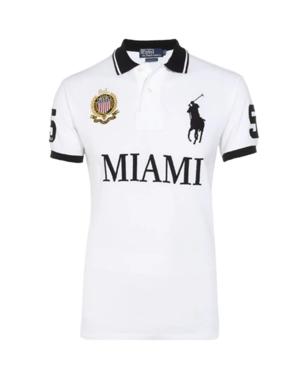 Polo Ralph Lauren Men's White Miami Custom Fit Polo Shirt