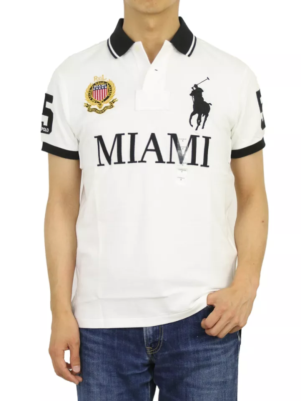 Polo Ralph Lauren Men's White Miami Custom Fit Polo Shirt