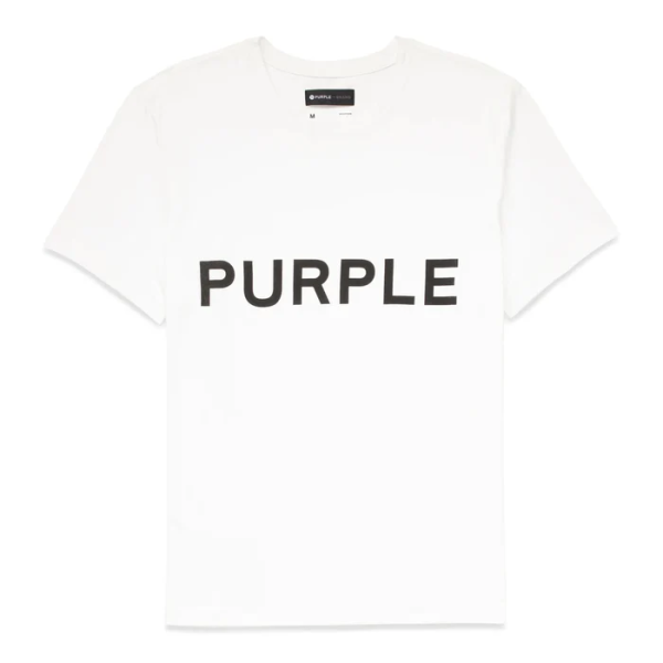 Purple Brand Wordmark Tee White Purple Brand Wordmark Tee White