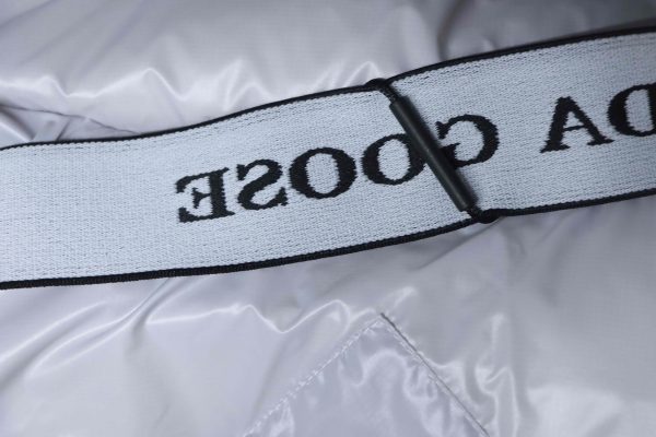 Canada goose  Short Large Plaid Puff Down Jacket White