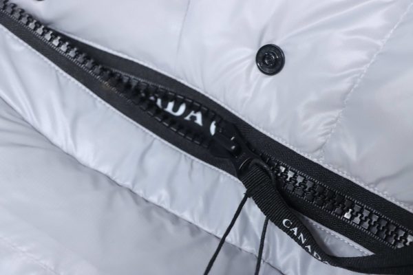 Canada goose  Short Large Plaid Puff Down Jacket White