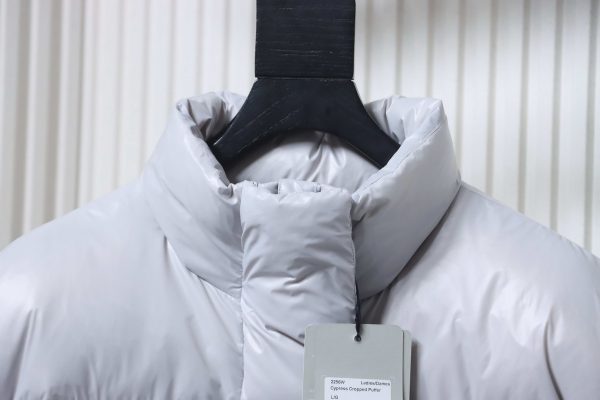 Canada goose  Short Large Plaid Puff Down Jacket White