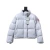 Canada goose  Short Large Plaid Puff Down Jacket White
