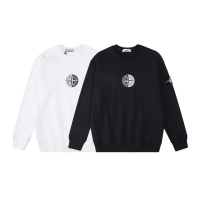 Stone Island Sweatshirt Black White pk01 Stone Island Sweatshirt Black White pk01