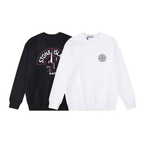 Stone Island Sweatshirt Black White pk03 Stone Island Sweatshirt Black White pk03