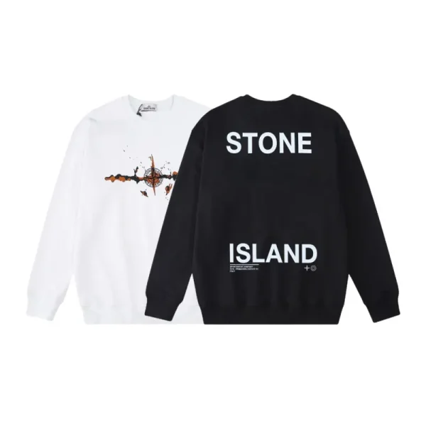 Stone Island Sweatshirt Black White pk04 Stone Island Sweatshirt Black White pk04