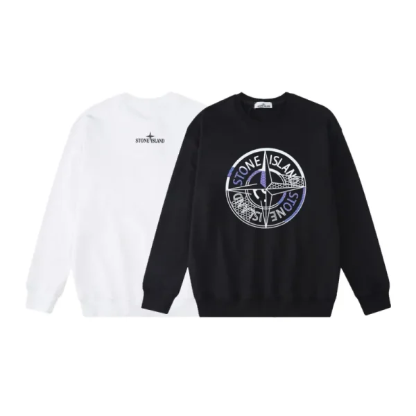 Stone Island Sweatshirt Black White pk06 Stone Island Sweatshirt Black White pk06