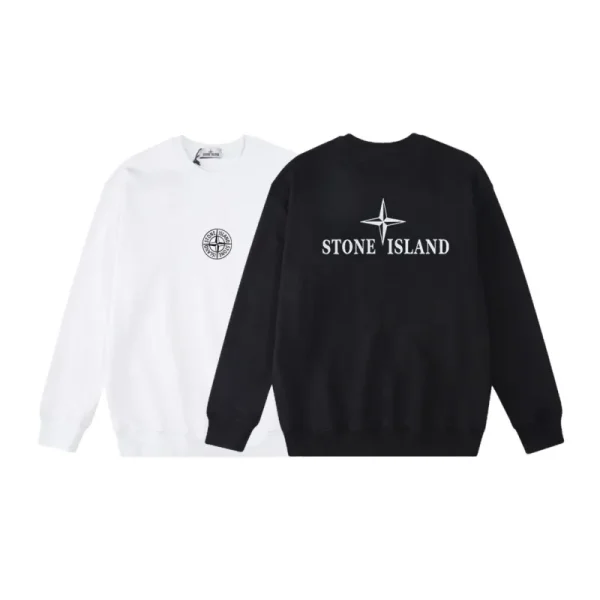 Stone Island Sweatshirt Black White pk07 Stone Island Sweatshirt Black White pk07